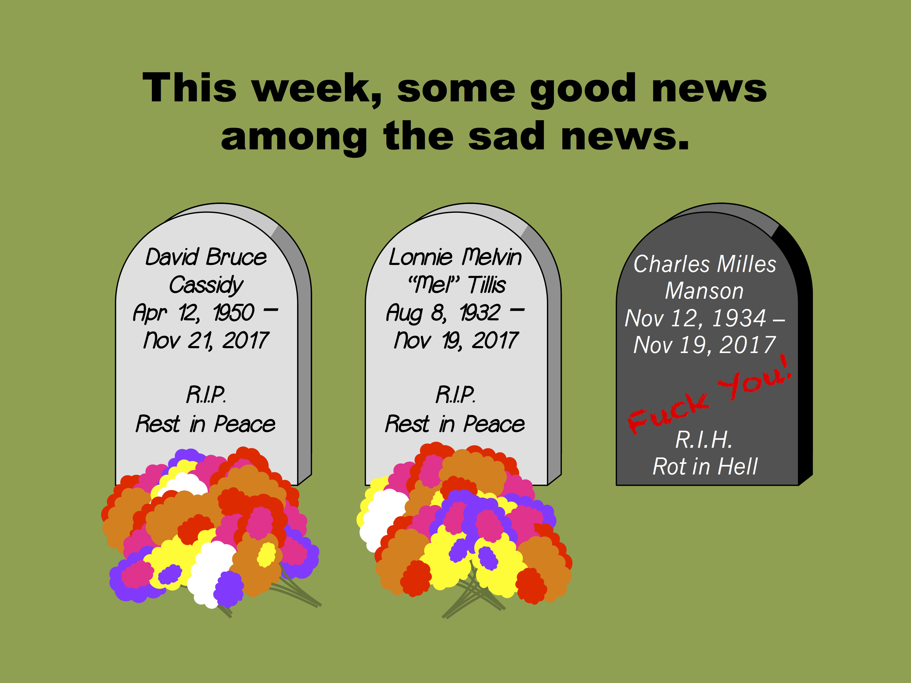 This week, some good news among the sad news.