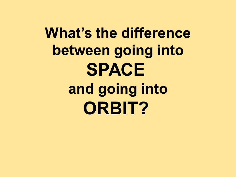 What's the difference between going to space and going to orbit?