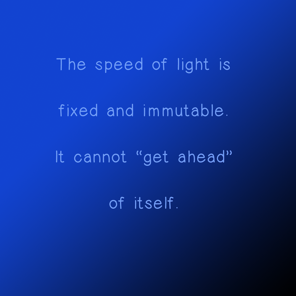 The speed of light it fixed and immutable.